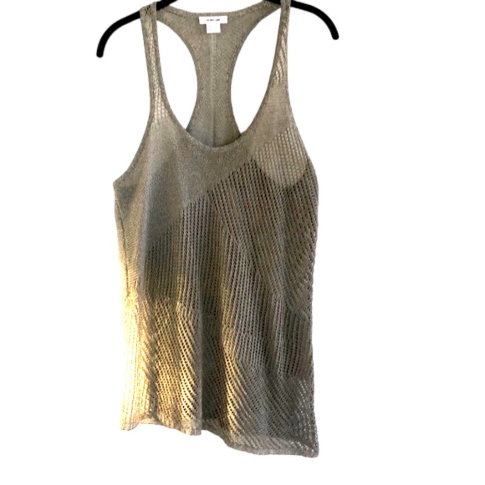 Helmet Lang Grey Assymetrical Racer Back Top